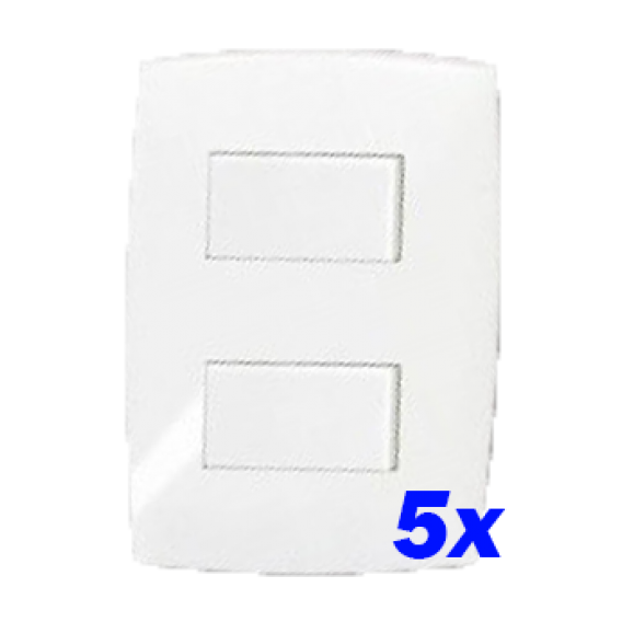 Kit 5 Interruptores Duplo Simples - (HOME BRANCA) Kit 5 Interruptores Duplo Simples - (HOME BRANCA)